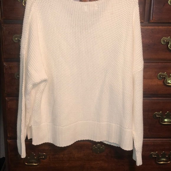 New Lucky Brand size L pretty white v neck sweater - Picture 9 of 10